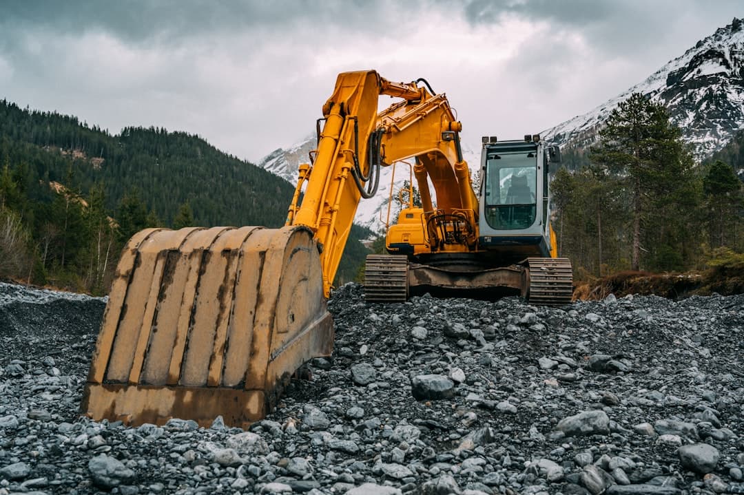 Heavy machinery at construction site